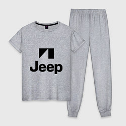 Пижама хлопковая женская Jeep logo, цвет: меланж