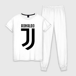 Пижама хлопковая женская Ronaldo CR7, цвет: белый