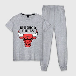 Пижама хлопковая женская Chicago Bulls, цвет: меланж