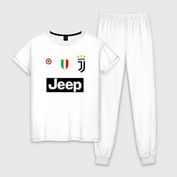 Пижама хлопковая женская FC Juventus, цвет: белый