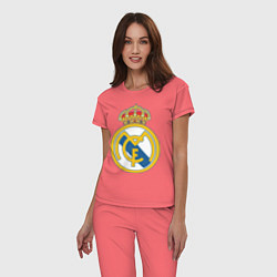Пижама хлопковая женская Real Madrid FC, цвет: коралловый — фото 2
