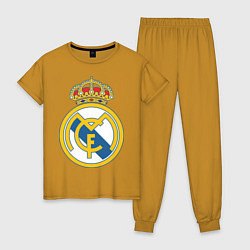 Пижама хлопковая женская Real Madrid FC, цвет: горчичный