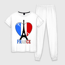 Пижама хлопковая женская France Love, цвет: белый