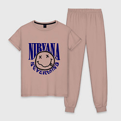 Пижама хлопковая женская Nevermind Nirvana, цвет: пыльно-розовый