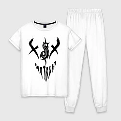 Пижама хлопковая женская Slipknot Demon, цвет: белый