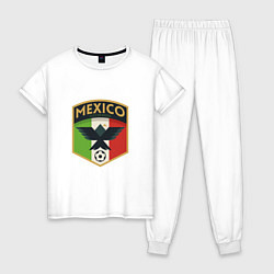 Пижама хлопковая женская Mexico Football, цвет: белый