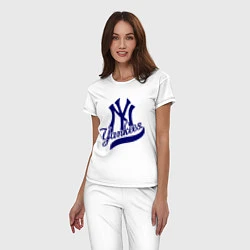 Пижама хлопковая женская NY - Yankees, цвет: белый — фото 2
