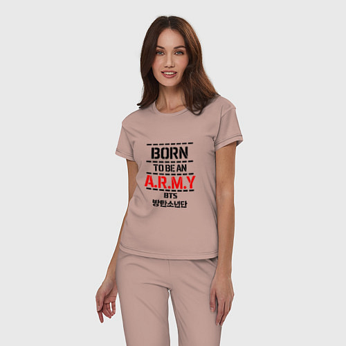 Женская пижама Born to be an ARMY BTS / Пыльно-розовый – фото 3