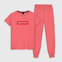 Пижама хлопковая женская Suprememe, цвет: коралловый