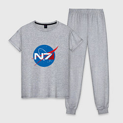 Пижама хлопковая женская NASA N7, цвет: меланж