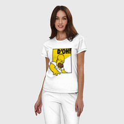 Пижама хлопковая женская Homer D'OH!, цвет: белый — фото 2