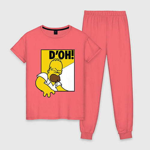 Женская пижама Homer D'OH! / Коралловый – фото 1