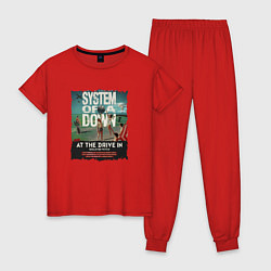 Пижама хлопковая женская System of a Down, цвет: красный