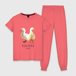 Пижама хлопковая женская GUSSI Ga-Ga, цвет: коралловый
