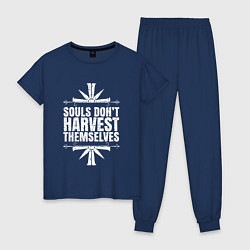 Пижама хлопковая женская Harvest Themselves, цвет: тёмно-синий