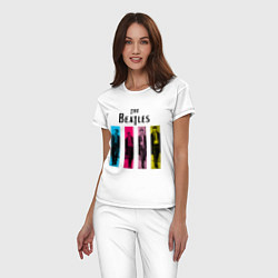Пижама хлопковая женская Walking Beatles, цвет: белый — фото 2