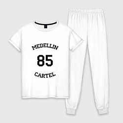 Пижама хлопковая женская Medellin Cartel 85, цвет: белый
