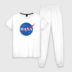 Пижама хлопковая женская NASA: Masa, цвет: белый