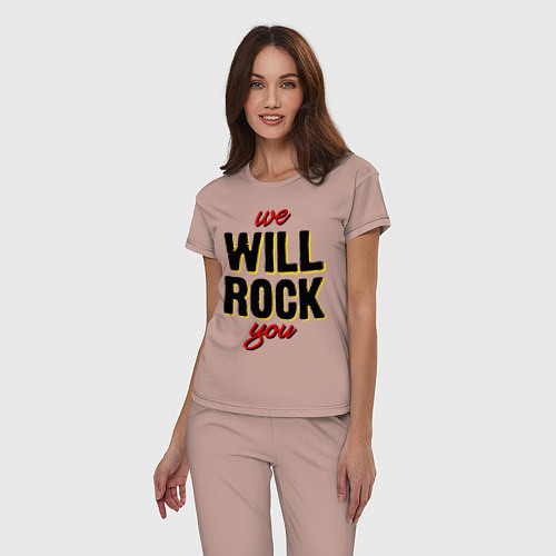 Женская пижама We will rock you! / Пыльно-розовый – фото 3