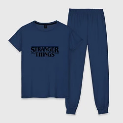 Пижама хлопковая женская Stranger Things, цвет: тёмно-синий