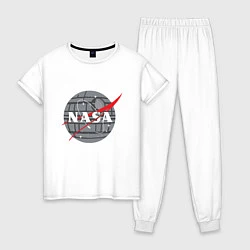 Пижама хлопковая женская NASA: Death Star, цвет: белый