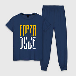 Пижама хлопковая женская Forza Juve, цвет: тёмно-синий