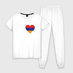 Пижама хлопковая женская Love Armenia, цвет: белый