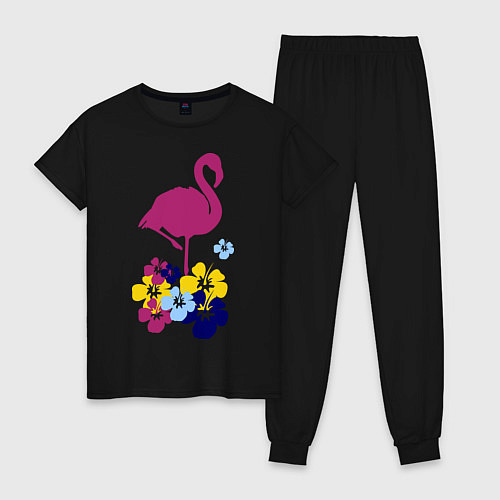 Женская пижама Фиолетовый фламинго / Черный – фото 1