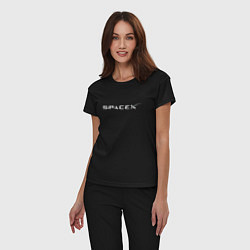 Пижама хлопковая женская SpaceX, цвет: черный — фото 2