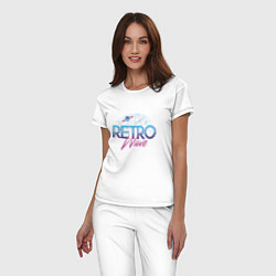 Пижама хлопковая женская Retrowave Spacetraveling, цвет: белый — фото 2