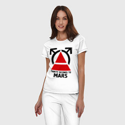 Пижама хлопковая женская Thirty Seconds To Mars, цвет: белый — фото 2