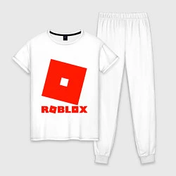 Пижама хлопковая женская Roblox Logo, цвет: белый