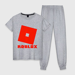 Пижама хлопковая женская Roblox Logo, цвет: меланж