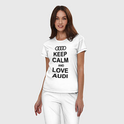 Пижама хлопковая женская Keep Calm & Love Audi, цвет: белый — фото 2