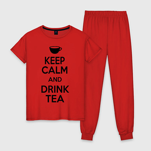 Женская пижама Keep Calm & Drink Tea / Красный – фото 1
