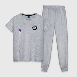 Пижама хлопковая женская BMW M PERFORMANCE БМВ, цвет: меланж