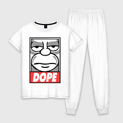 Пижама хлопковая женская Homer dope, цвет: белый