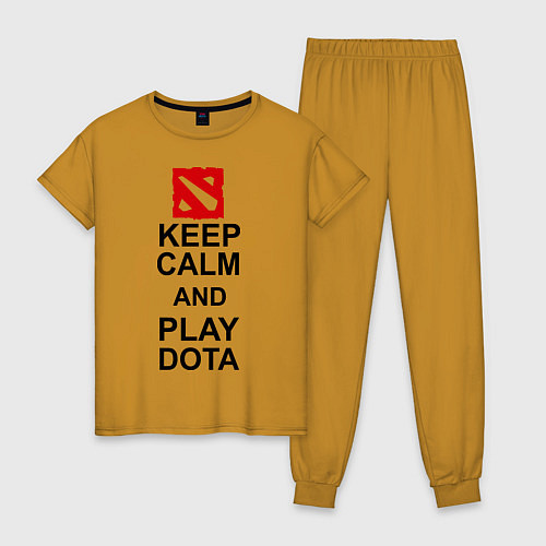Женская пижама Keep Calm & Play Dota / Горчичный – фото 1