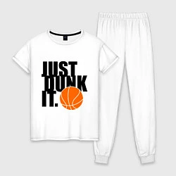 Пижама хлопковая женская Just dunk it, цвет: белый