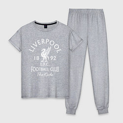 Пижама хлопковая женская Liverpool: Football Club, цвет: меланж