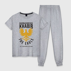 Пижама хлопковая женская Khabib: The Eagle, цвет: меланж