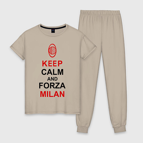 Женская пижама Keep Calm & Forza Milan / Миндальный – фото 1