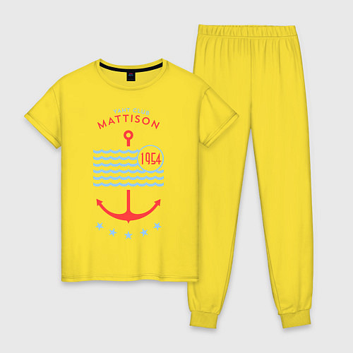 Женская пижама MATTISON яхт-клуб / Желтый – фото 1