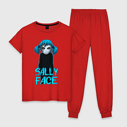 Пижама хлопковая женская Sally Face, цвет: красный