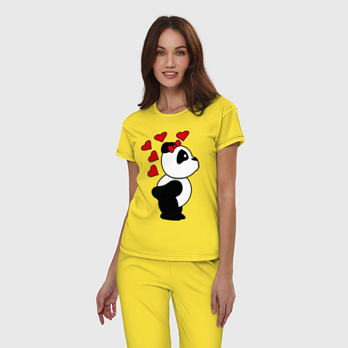 Женская пижама Поцелуй панды: для нее / Желтый – фото 3