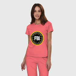 Пижама хлопковая женская FBI Departament, цвет: коралловый — фото 2