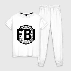 Пижама хлопковая женская FBI Agency, цвет: белый