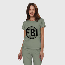Пижама хлопковая женская FBI Agency, цвет: авокадо — фото 2