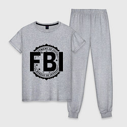 Пижама хлопковая женская FBI Agency, цвет: меланж