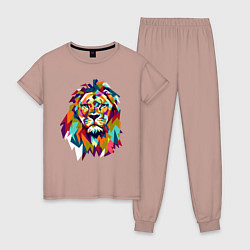Пижама хлопковая женская Lion Art, цвет: пыльно-розовый